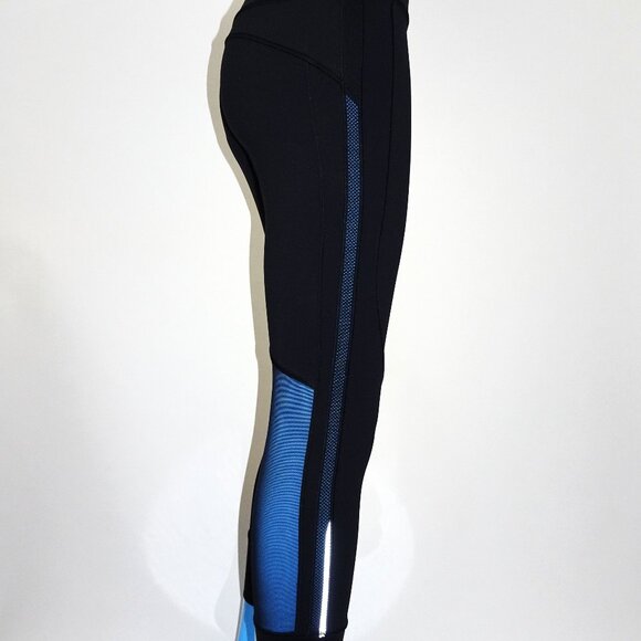 Lululemon Black Leggings Tight 8 M Mesh Reflective Running Workout Yoga Travel - Picture 7 of 9